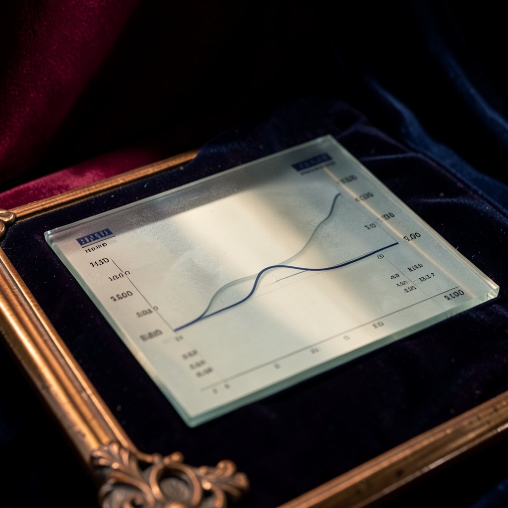 Smoked glass overlay on a price chart emphasizing smoothed moving average lag
